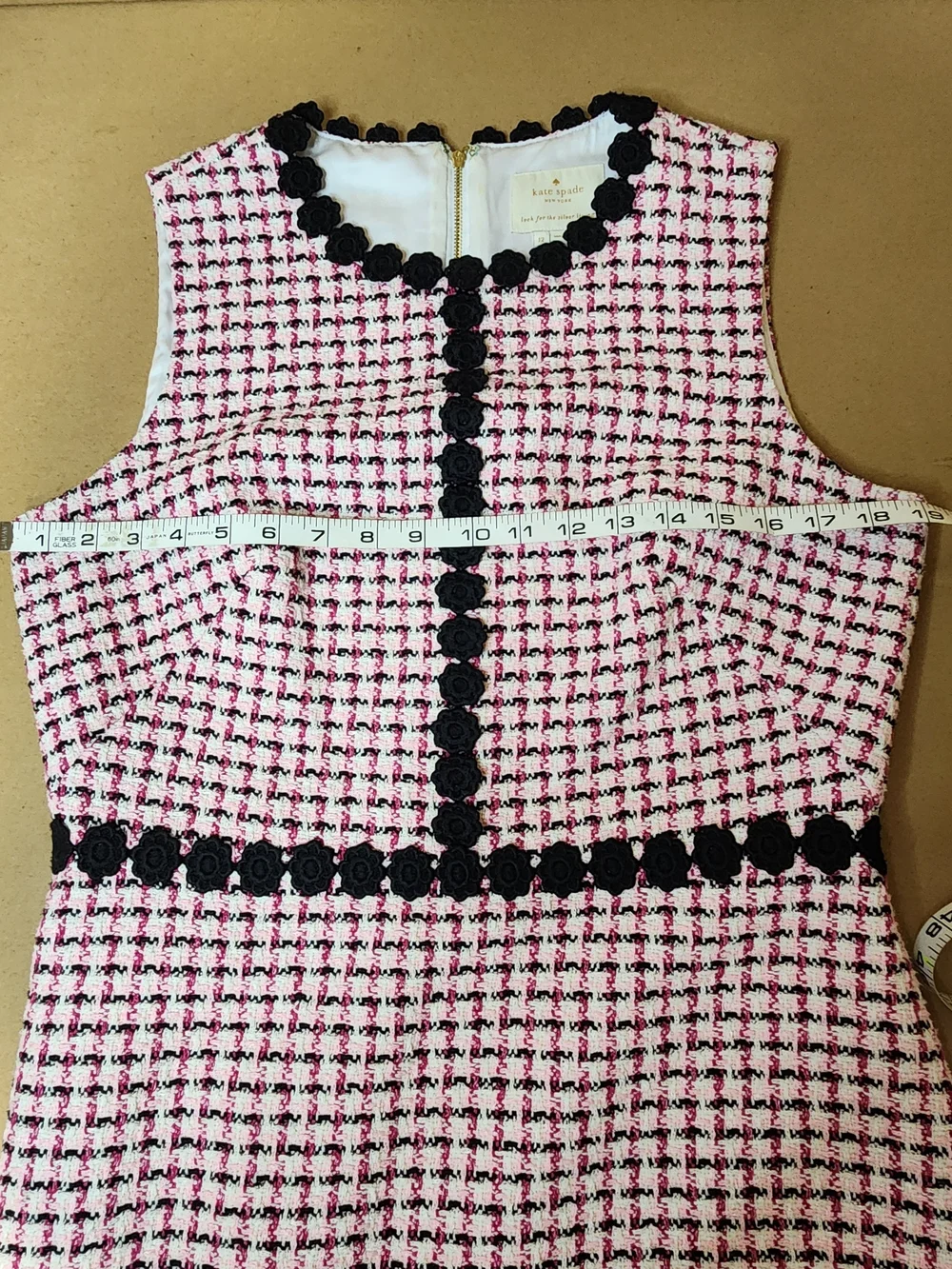 Kate Spade New York Women’s Size 12 Multi Tweed Pink Marbled A Line Dress - Picture 8 of 9